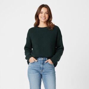 Wooden Ships Mohair Wool Blend Knit Loose Sweater Green Medium Large